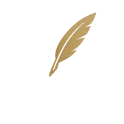 Berlin Footnote logo with quill and footsteps