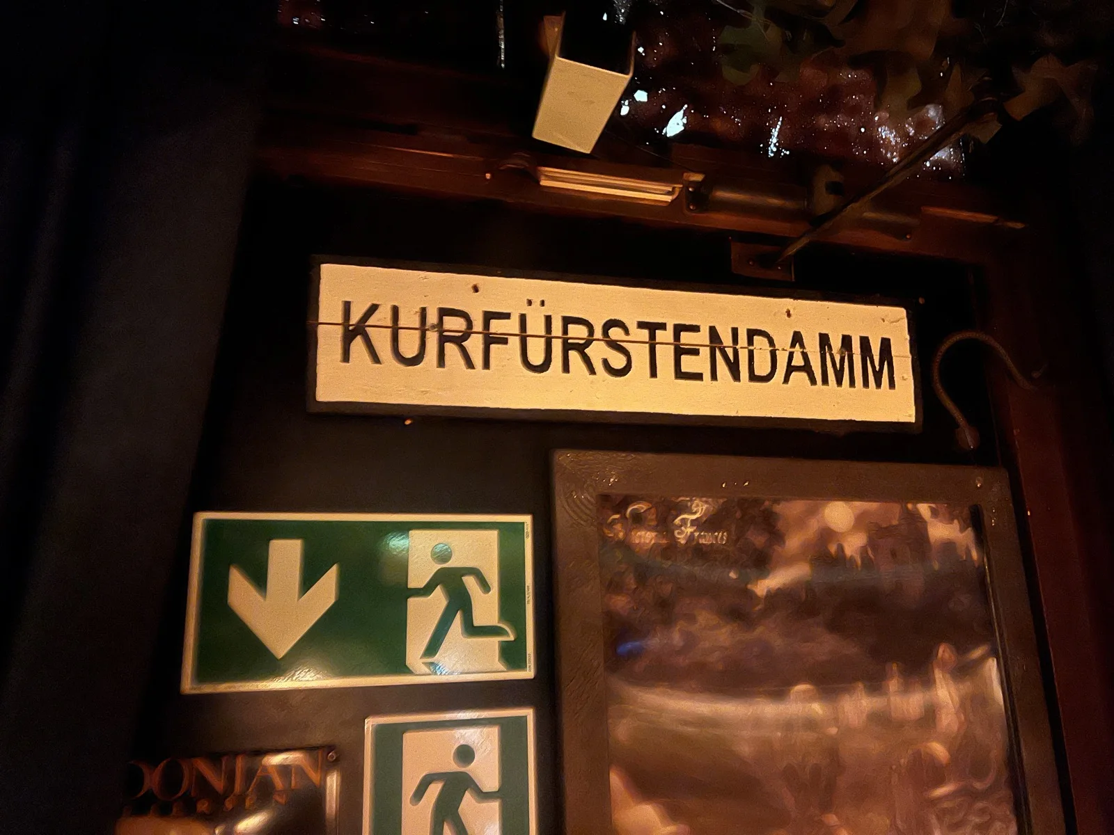 A Kurfürstendamm sign takes an unexpected turn inside Das KLO.